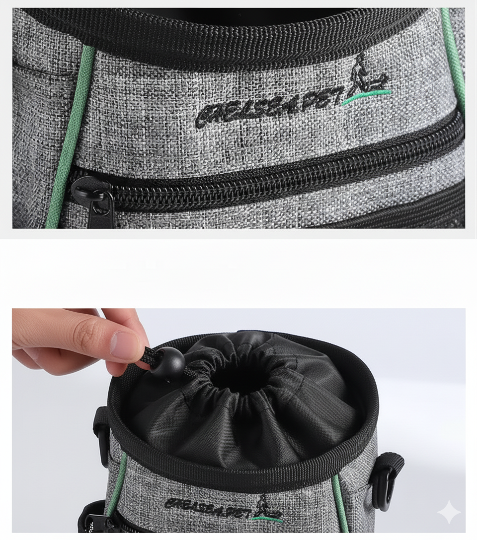 Godbidstaske til hundetræning – Handsfree taske med affaldsdispenser og refleksrem 6-793d-43dd-816d-5e31f9b61841