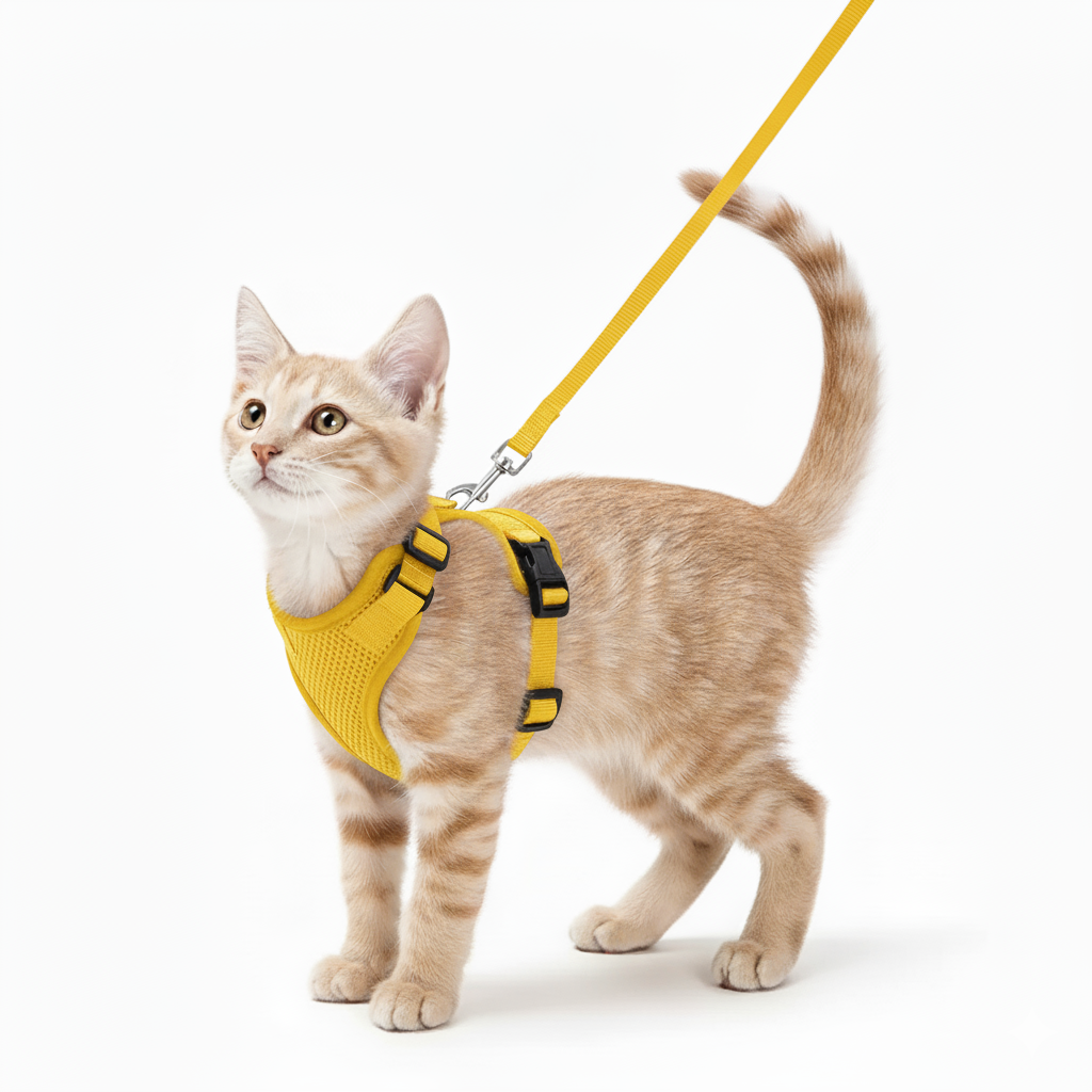 Katte seletøj i klar gul farve, let og komfortabel til små hunde og killinger.