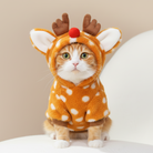 Sød kat i snudles' bløde rensdyr juletrøje/heldragt. Perfekt og varmt katte tøj til jul og vinter