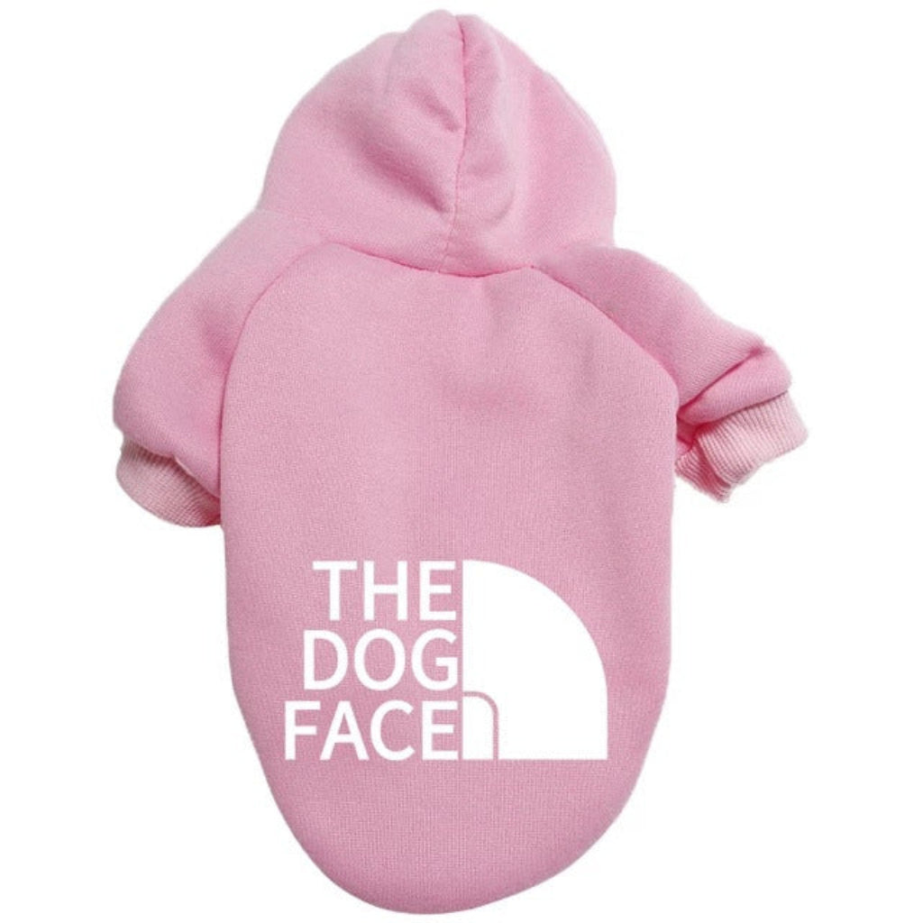 Sød lyserød hættetrøje 'The Dog Face' fra Snudles specielt til tæver. Blødt og feminint look.